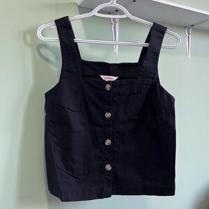 Linen-blend sleeveless top